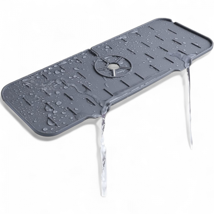 Tăviță silicon chiuvetă – protecție robinet și scurgere apă [2]
