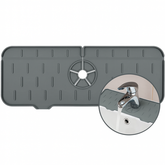 Tăviță silicon chiuvetă – protecție robinet și scurgere apă [1]