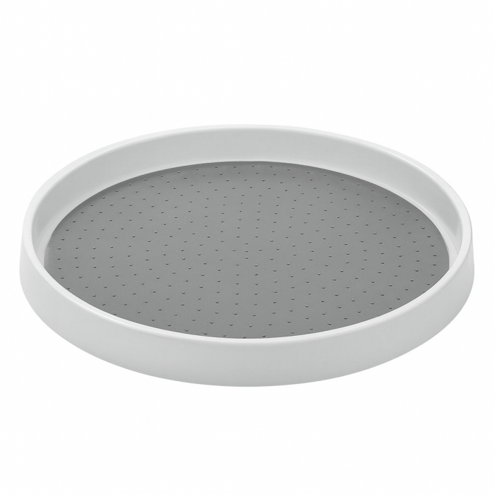 Tăviță rotativă 360° alb-gri pentru organizare bucătărie și baie [4]