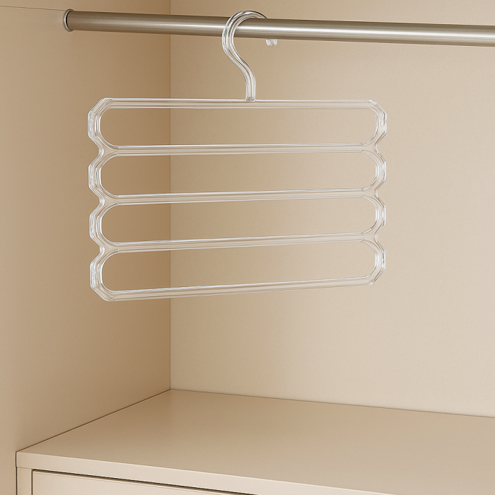 Umeraș multifuncțional 5 bare organizator vertical pantaloni eșarfe prosoape [1]