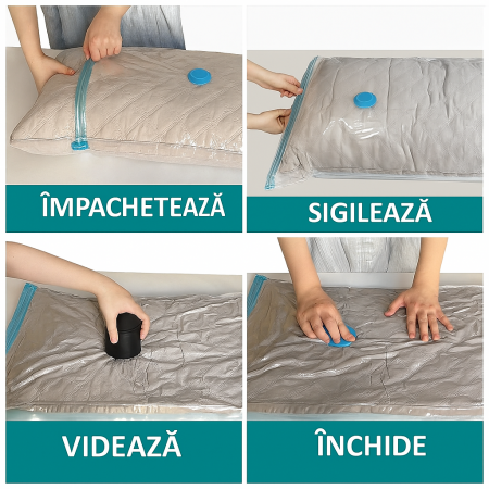 Set 5 saci vacuumabili cu pompă manuală pentru depozitare haine și lenjerii [3]