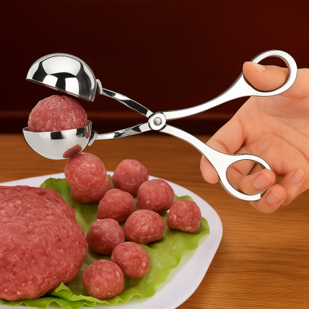 Clește inox pentru chifteluțe formă bile uniforme carne tocată și piure [2]