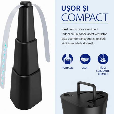 Ventilator anti-țânțari cu lame holografice portabil negru [6]