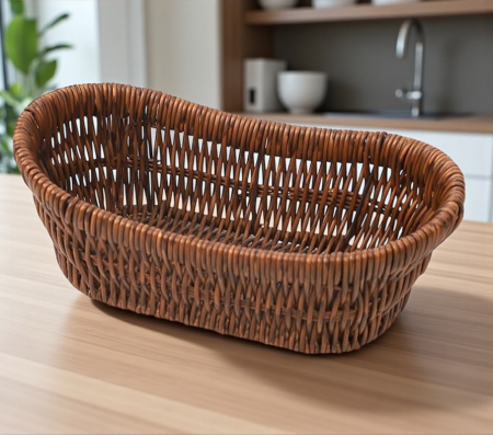 Coș oval pâine fructe patiserie aspect ratan rustic decorativ [1]