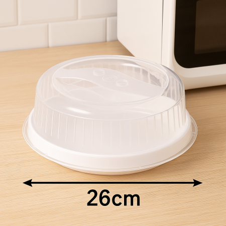 Capac anti-stropi microunde 26 cm protecție alimente plastic rezistent [2]