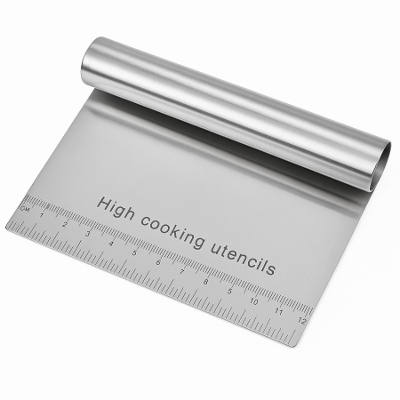 Racletă profesională din inox cu riglă gravată pentru aluat și patiserie [1]