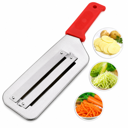Bucătărie - Feliator manual din inox pentru varză și legume cu lamă dublă
