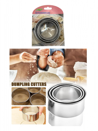 Set 3 Forme Rotunde Inox pentru Decupat Aluat – Tăietoare Patiserie pentru Biscuiți, Gogoși, Colțunași [2]