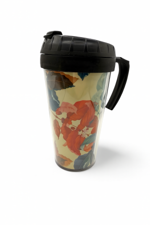 Cană termoizolantă cu imprimeu floral 450 ml și capac etanș [2]
