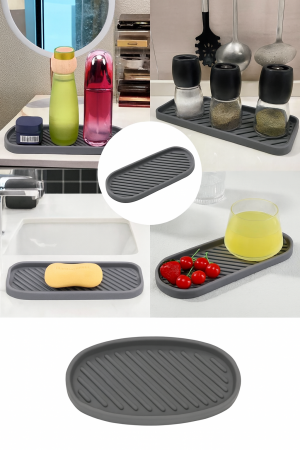 Tăviță organizator din silicon multifuncțională gri închis [3]