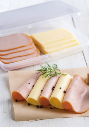 Cutie depozitare alimente feliate 2 compartimente frigider mezeluri brânzeturi [1]