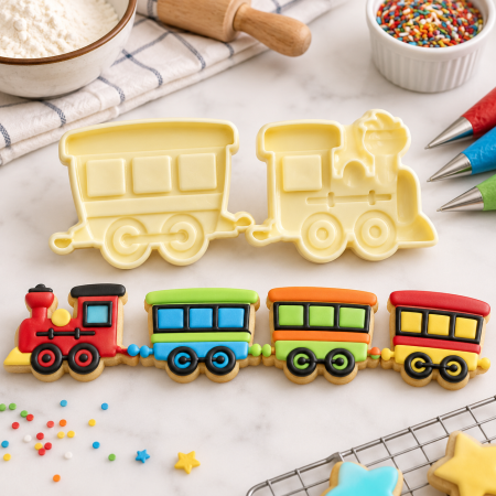 Set decupatoare pentru biscuiți și fondant – Trenuleț, 2 piese [2]