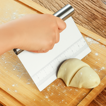 Racletă profesională din inox cu riglă gravată pentru aluat și patiserie [2]