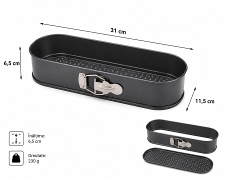 Forma de copt chec si cozonac cu baza detasabila 31x11.5x6.5 cm [1]