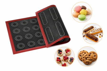 Planșă de copt din silicon 2 în 1 pentru macarons și eclere 40x30 cm [5]