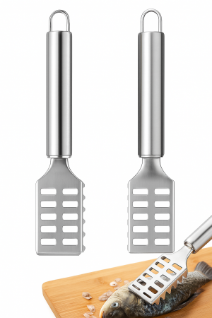 Bucătrie - Răzuitor solzi pește inox 20 cm ustensilă bucătărie profesională