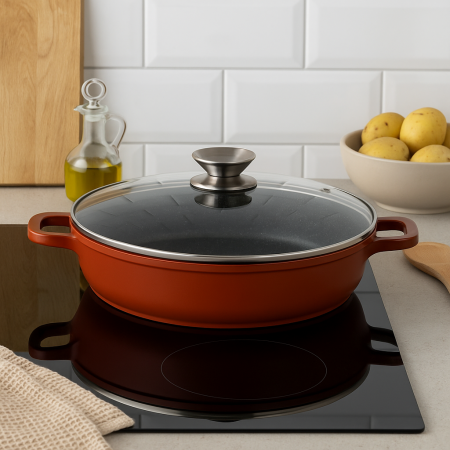 Cratiță aluminiu turnat tip tuci Grunberg GR3219 3 L cu capac sticlă [2]