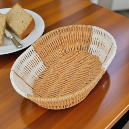 Coș împletit rustic modern pentru pâine fructe gustări reutilizabil [1]