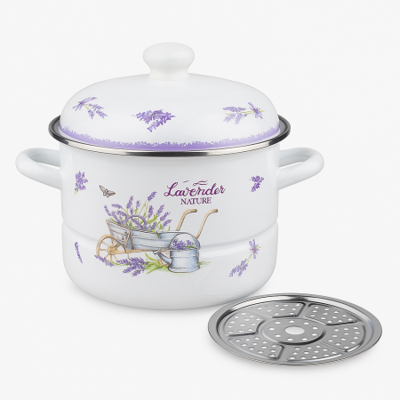 Bucătrie - Oală emailată Grunberg GR2462 5 L cu capac diametru 24 cm