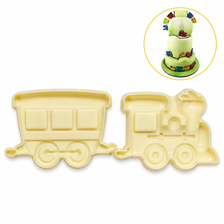 Cofetărie și patiserie - Set decupatoare pentru biscuiți și fondant – Trenuleț, 2 piese