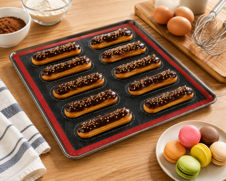 Planșă de copt din silicon 2 în 1 pentru macarons și eclere 40x30 cm [3]