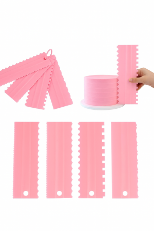 Cofetărie și patiserie - Set 4 șabloane din plastic pentru decorarea torturilor