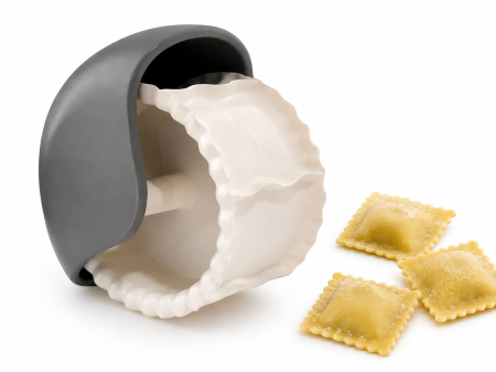 Bucătărie - Rolă din plastic pentru patiserie cu 3 lame zimțate pentru tăiere aluat și ravioli