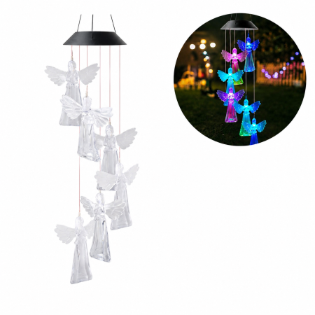 Produse de Sezon - Ghirlandă solară decorativă cu 6 îngerași LED multicolori