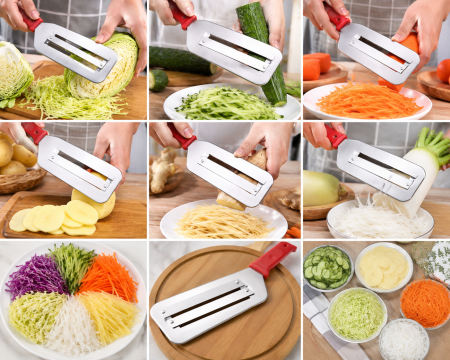 Feliator manual din inox pentru varză și legume cu lamă dublă [4]