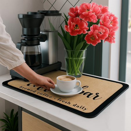 Covoraș absorbant Coffee Bar pentru espressor cafetieră și pahare bucătărie [1]