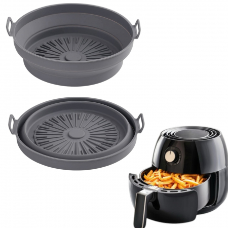 Bucătrie - tava-rotunda-silicon-air-fryer-culori-diverse