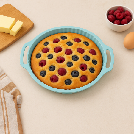 Bucătrie - Tavă rotundă din silicon alimentar antiaderent pentru tarte și quiche