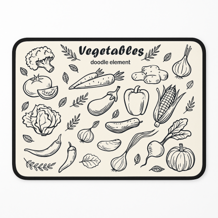 Casă şi grădină - Covoraș absorbant vase bucătărie, microfibră, design legume