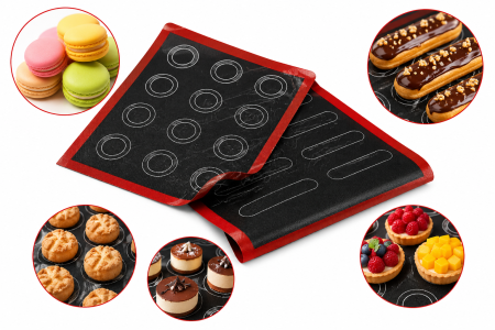 Planșă de copt din silicon 2 în 1 pentru macarons și eclere 40x30 cm [6]