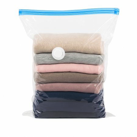 Set 5 saci vacuumabili cu pompă manuală pentru depozitare haine și lenjerii [5]