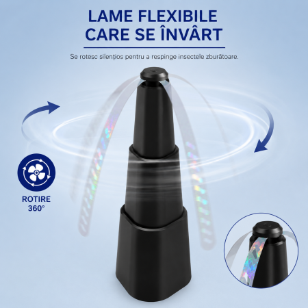 Ventilator anti-țânțari cu lame holografice portabil negru [3]