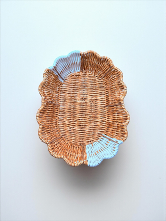 Coș împletit plastic rezistent pentru fructe, pâine sau decor [1]