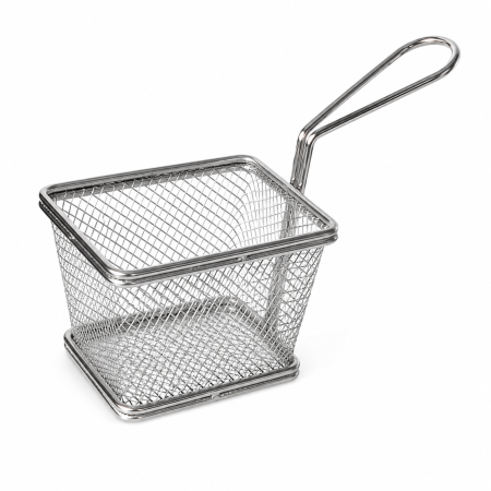 Bucătărie - Coș mini din inox pentru servire și prăjire 12,5 × 10 × 8,5 cm
