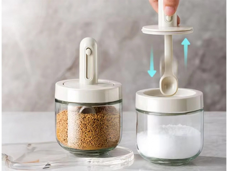 Borcan condimente cu linguriță integrată – 300 ml, zahăr, cafea, sare [3]