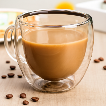 Cană sticlă dublu perete 250 ml borosilicată cafea ceai termorezistentă [3]