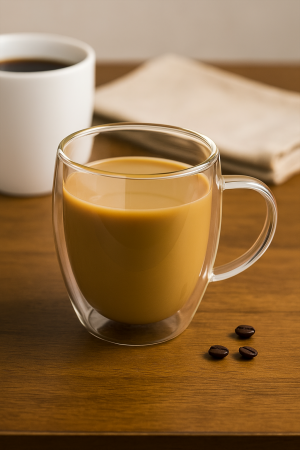 Cană sticlă dublu perete 250 ml borosilicată cafea ceai termorezistentă [1]