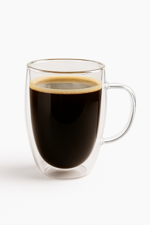 Bucătrie - Cană sticlă dublu perete 450 ml borosilicată cafea ceai băuturi calde reci