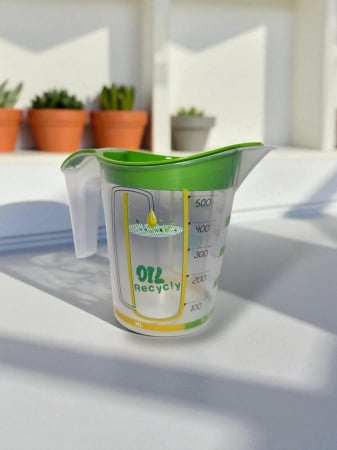 Bucătrie - Cană strecurat ulei sită plastic filtrare grăsime reutilizare bucătărie