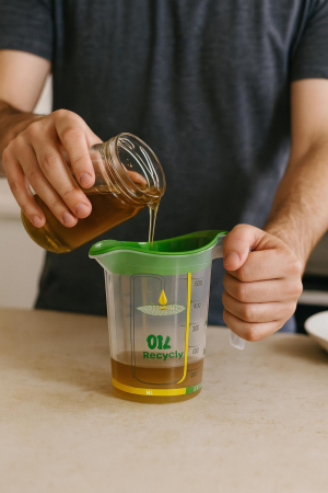 Cană strecurat ulei sită plastic filtrare grăsime reutilizare bucătărie [1]