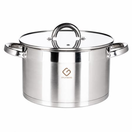 Bucătărie - cratita-inox-cu-capac-sticla-57l-24cm-grunberg