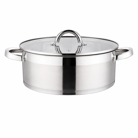 Bucătărie - cratita-inox-cu-capac-sticla-5l-26cm-grunberg