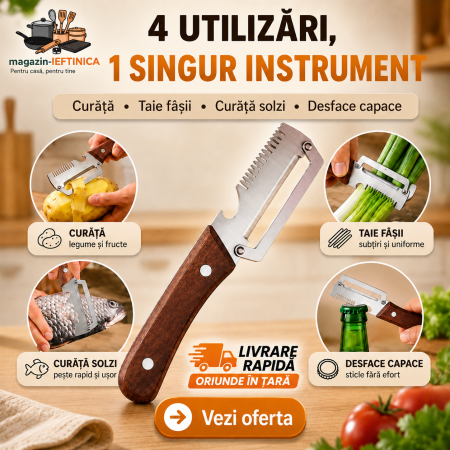 Curățător și Feliator Multifuncțional 4 în 1 pentru Legume și Pește [1]