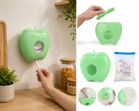 Cutie Depozitare Folie Alimentară Tip Cască cu Montare pe Perete Verde [2]