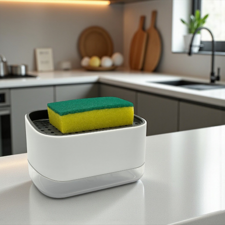 Dispenser detergent 2 în 1 cu suport pentru burete 380 ml [1]