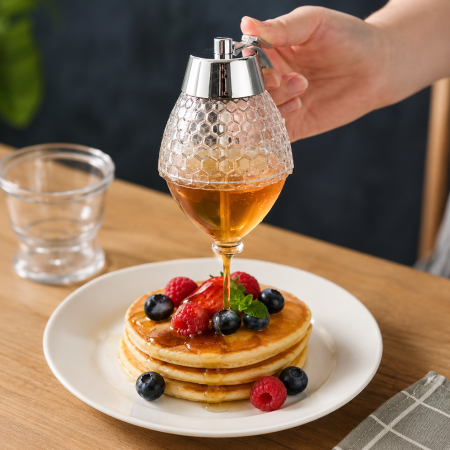 Dozator pentru Miere din Plastic Transparent cu Sistem Anti-Picurare [1]